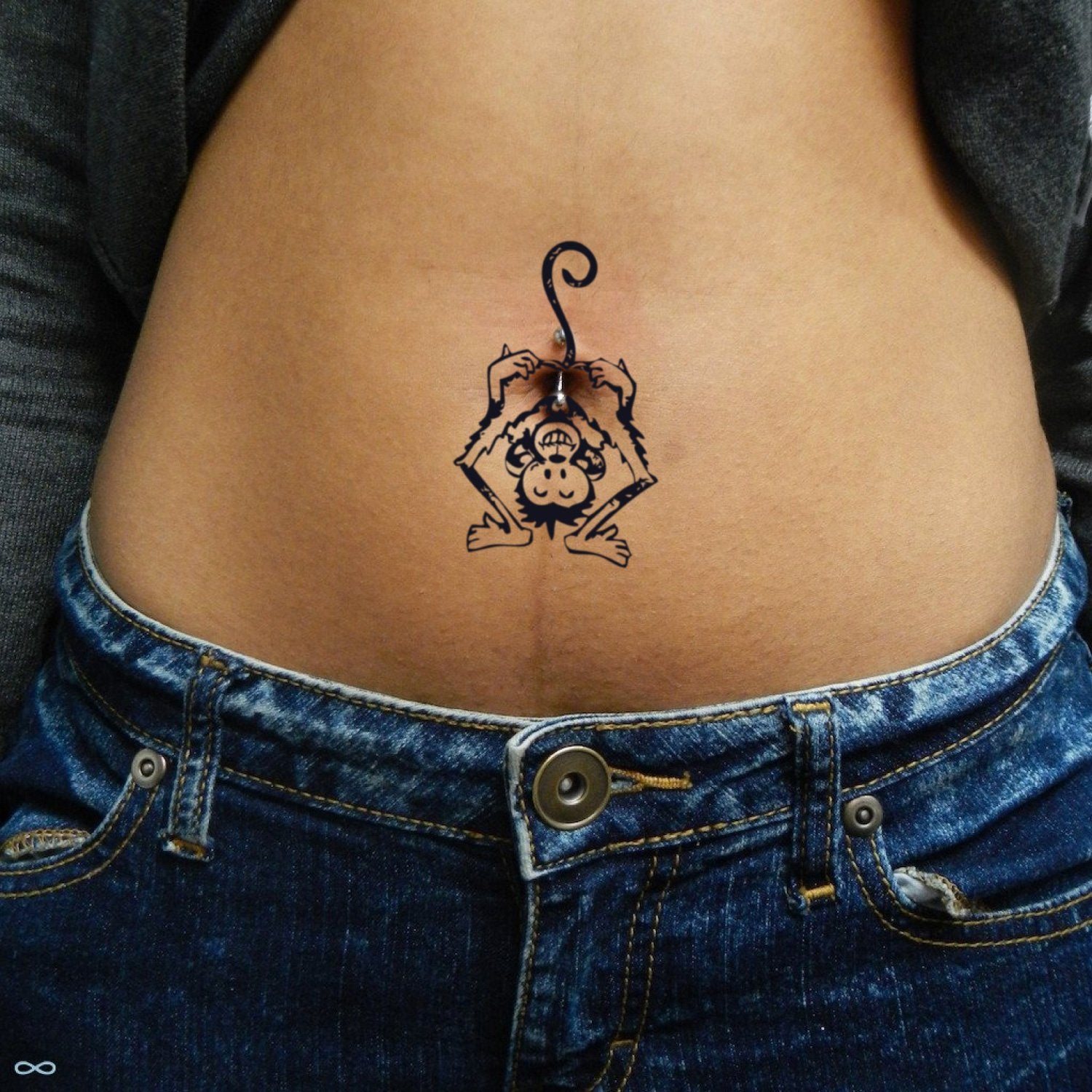Woman with Tattoo Around Navel Stock Image  Image of belly button  12415953
