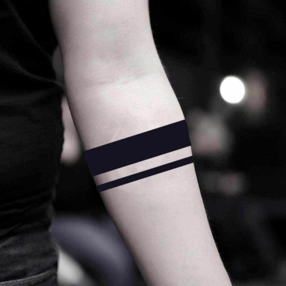 Solid Black Armband Arm Ring Band Temporary Tattoo Sticker OhMyTat