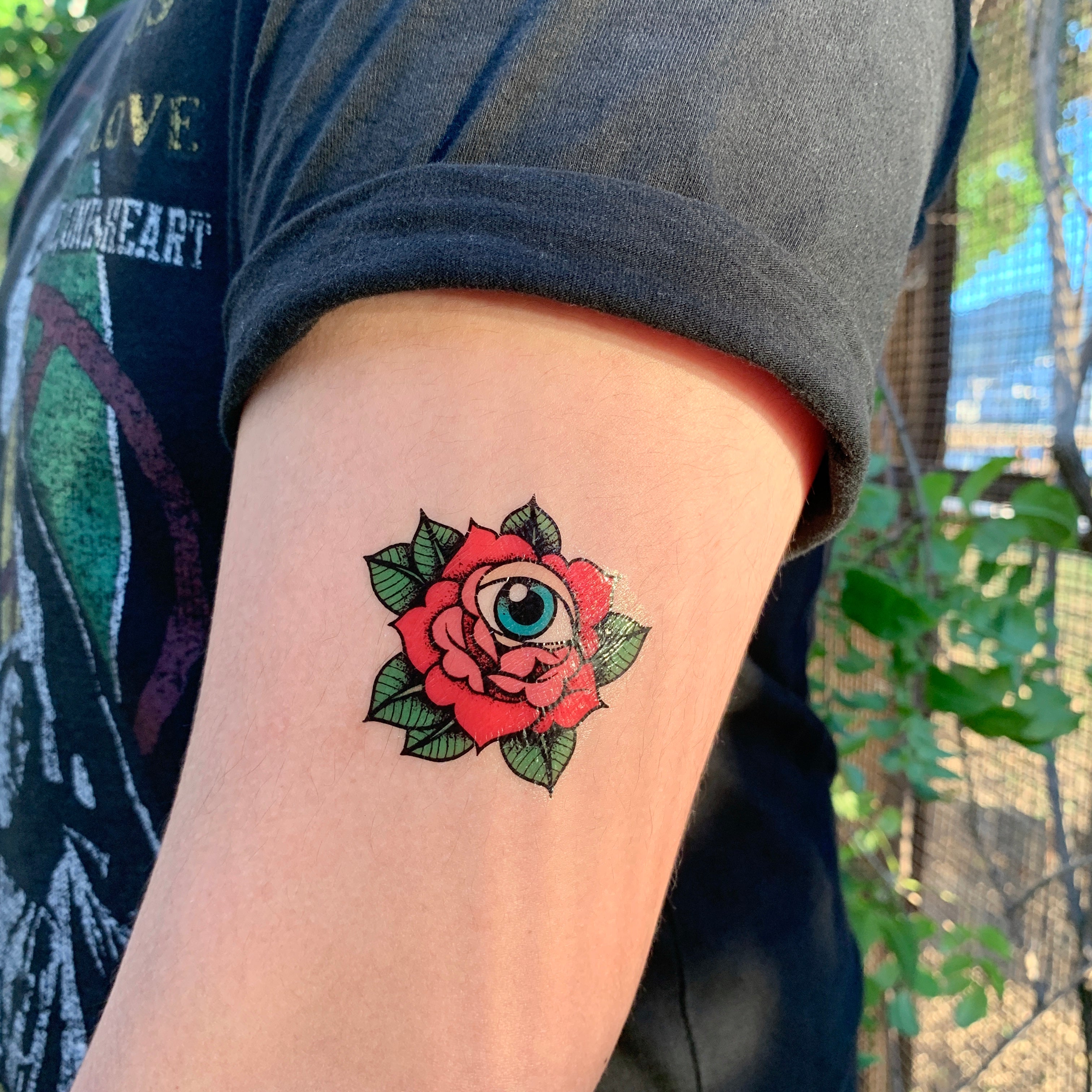 Brianne Trending Geometric Triangle Red Rose Temporary Tattoo  MyBodiArt