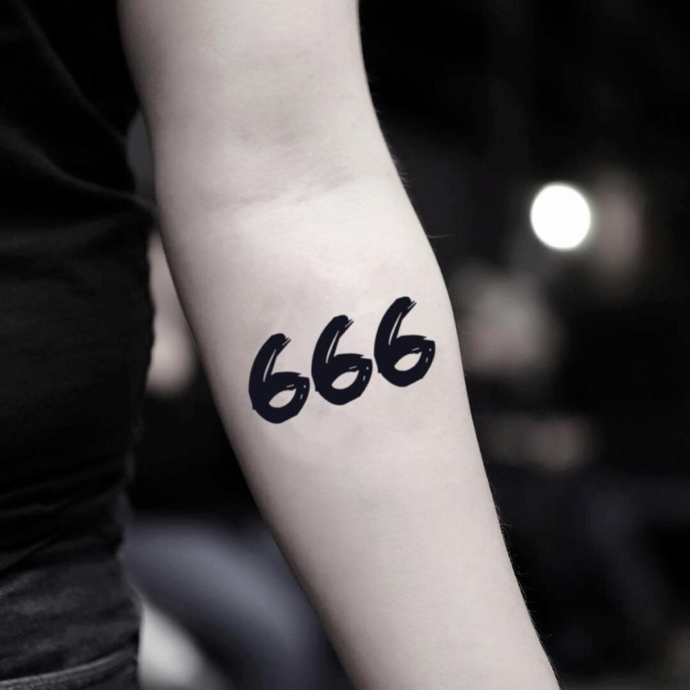 666 Devil Sign Temporary Tattoo Sticker OhMyTat