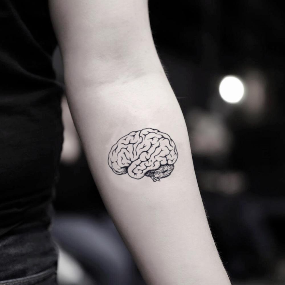 Tattoo uploaded by PK  Puppet brain tattoo by Nouvelle Rita NouvelleRita  braintattoo blacklined brain linework  Tattoodo