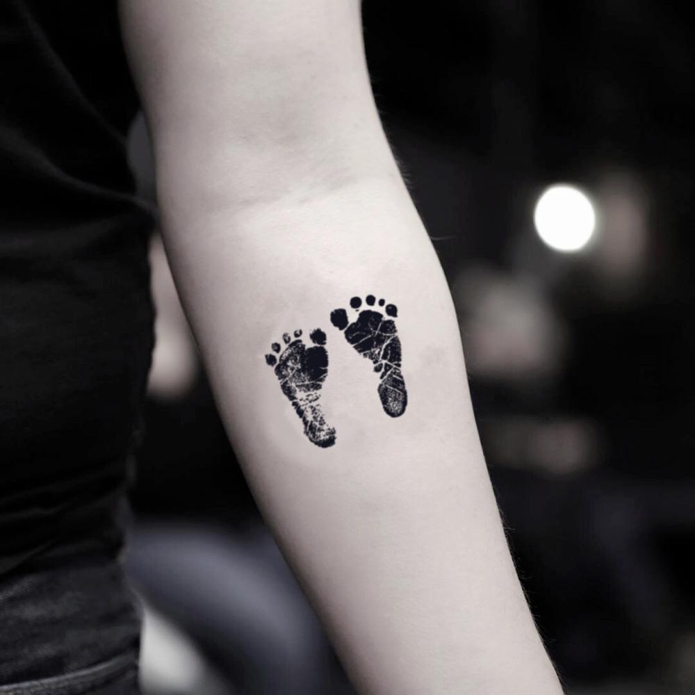 Baby Feet First Born Child Design Temporary Tattoo Sticker Ohmytat