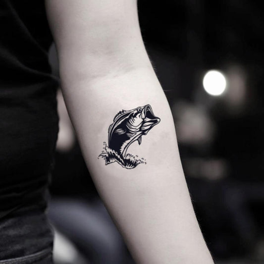 Fish Hook Temporary Tattoo Sticker - OhMyTat