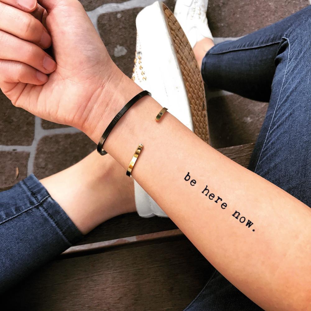 Be Here Now Temporary Tattoo - Be Here Now Manifestation Tattoo – Conscious  Ink