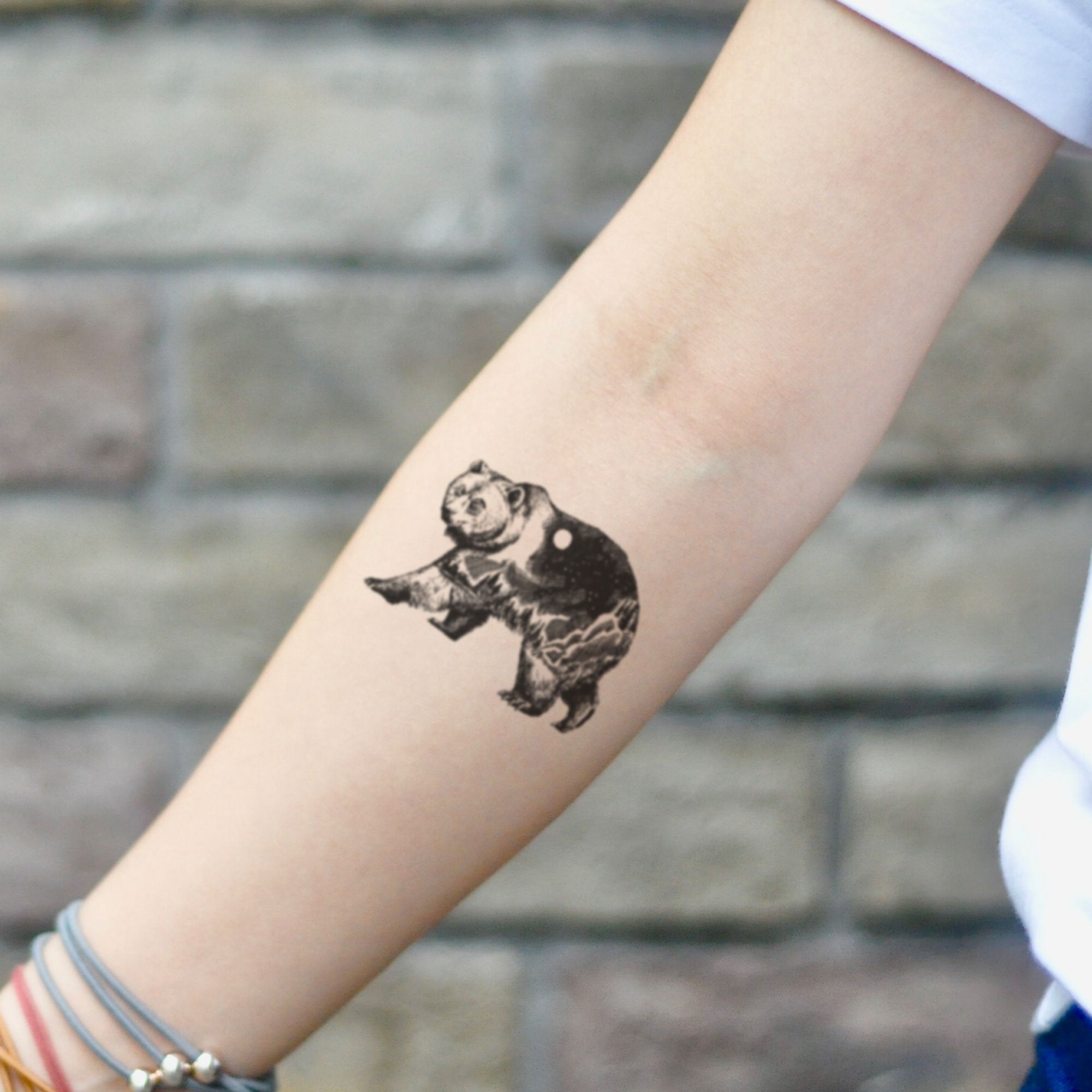 Papa Bear Momma Bear and Baby Bear Silhouette Temporary Tattoo Family  Silhouette Wrist Tattoo - Etsy