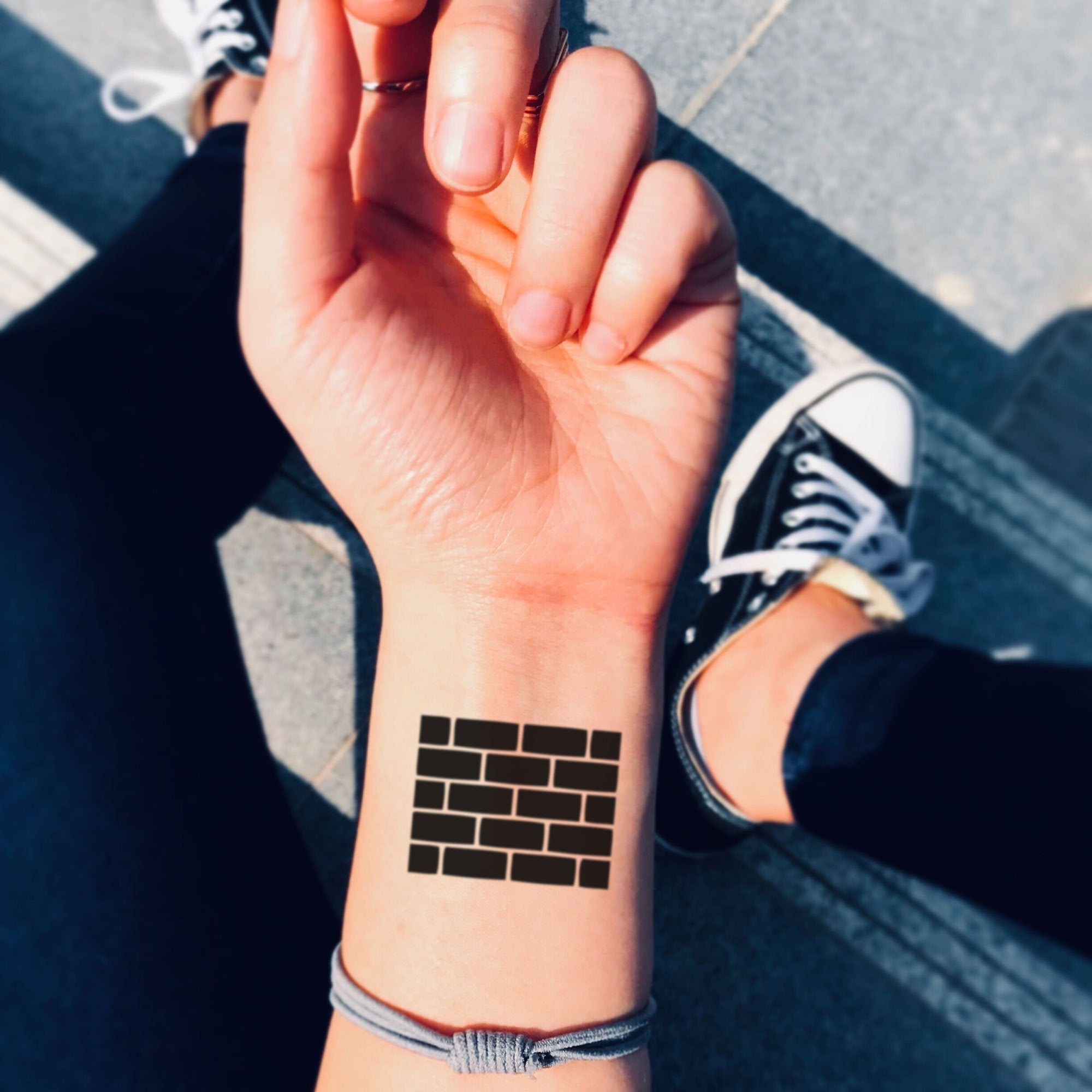 Brick Wall Temporary Tattoo Sticker Ohmytat