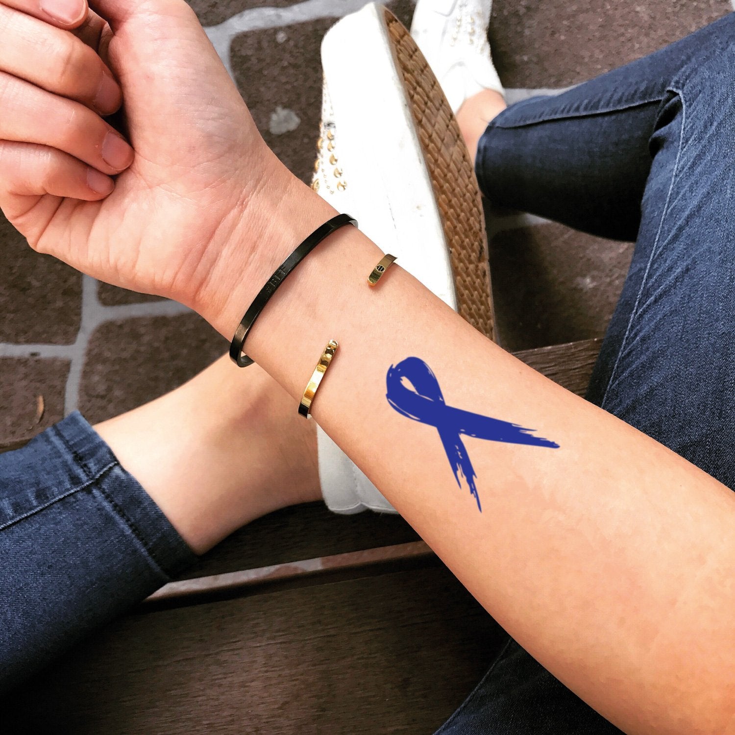 40 Light Blue Ribbon Temporary Tattoos Prostate Cancer Stroke Heart  Disease Awareness Tattoo  Amazoncomau Beauty
