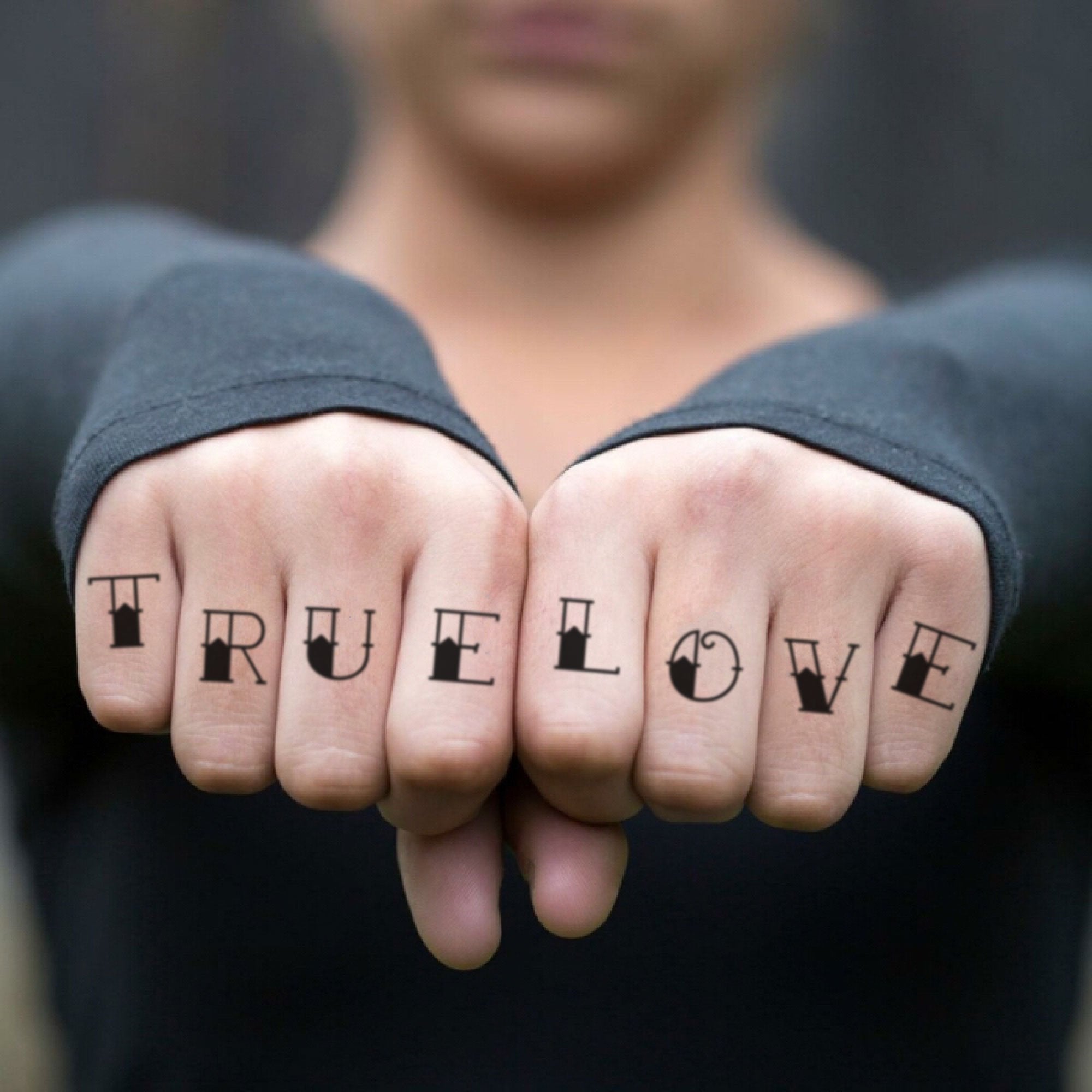 Vintage True Love Hearts Temporary Tattoo  TattooIcon