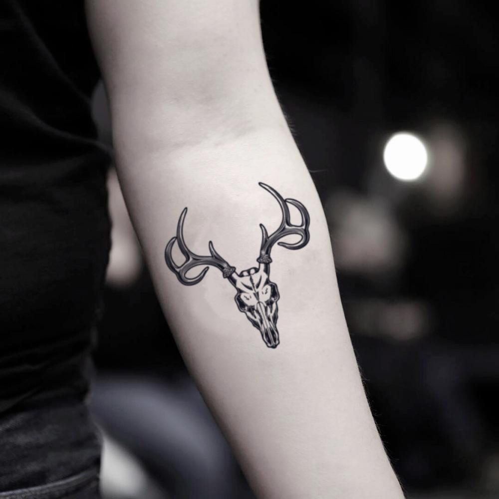 Deer Skull Temporary Tattoo Sticker Ohmytat
