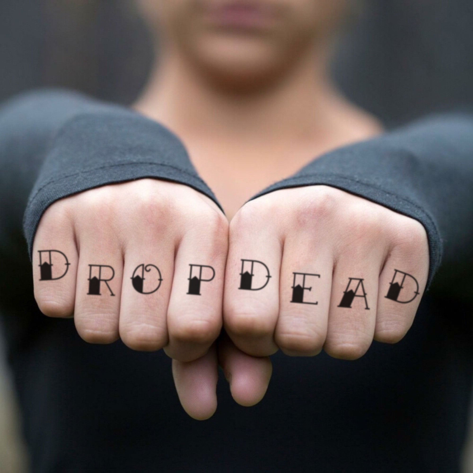 Drop Dead Temporary Tattoo Sticker Ohmytat