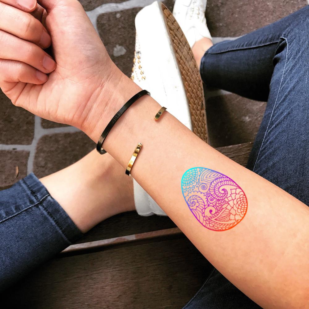 Peacock Color Temporary Fake Tattoo Sticker set of 2 - Etsy