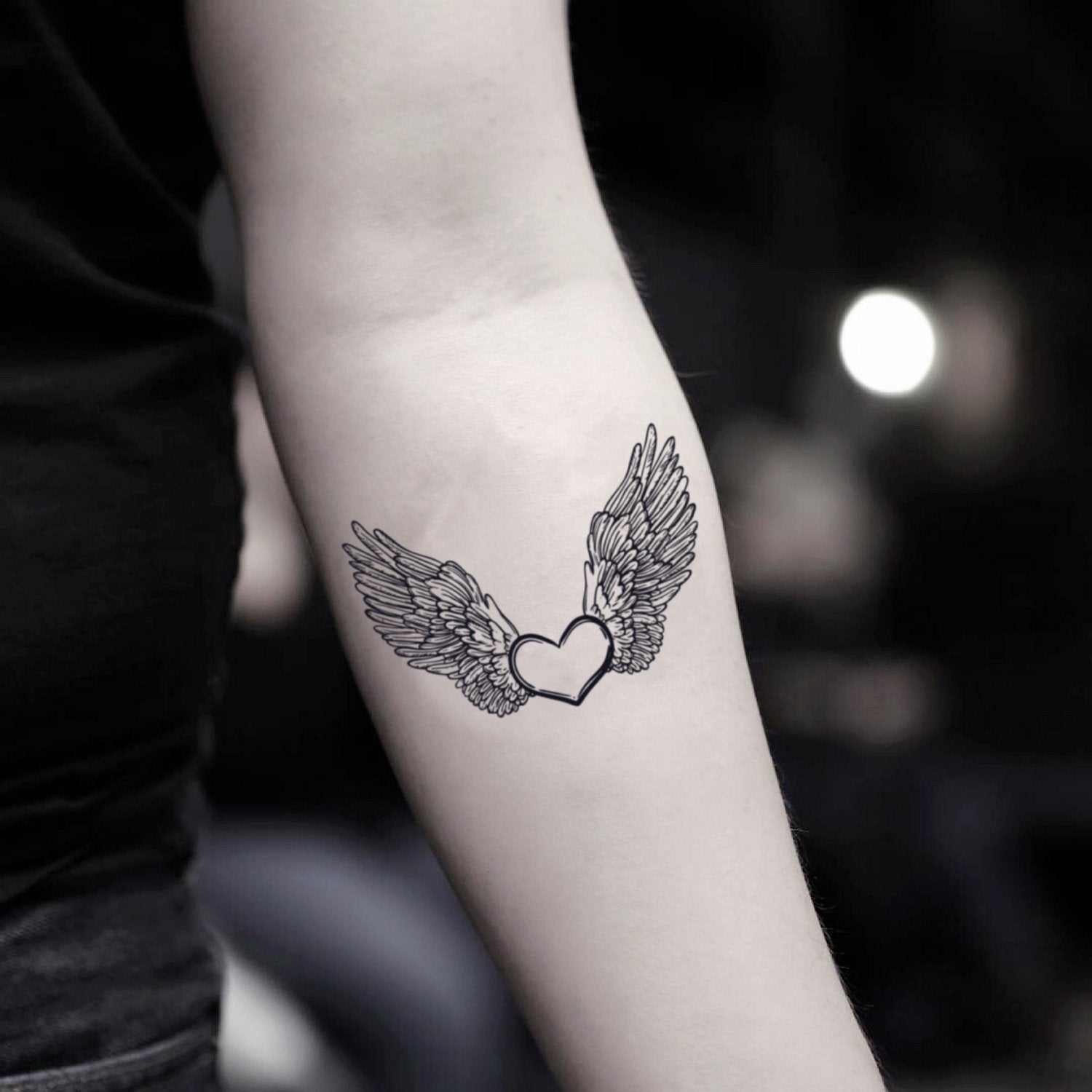 Heart With Angel Wings Temporary Tattoo Sticker Ohmytat