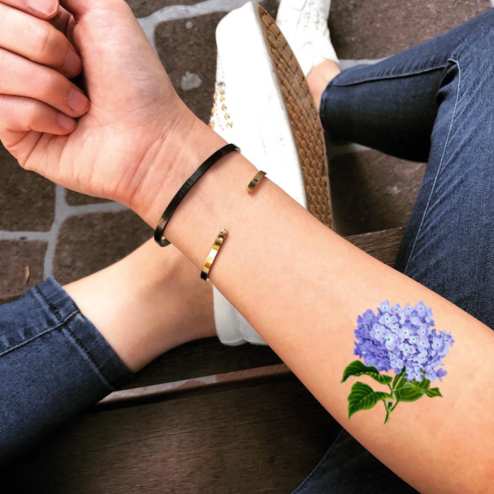 5 Sheets Blue Hydrangea Temporary Tattoo Stickers Waterproof Realistic  Plants Flowers Fake Tattoo Body Art Tattoo Kit  Amazoncomau Beauty