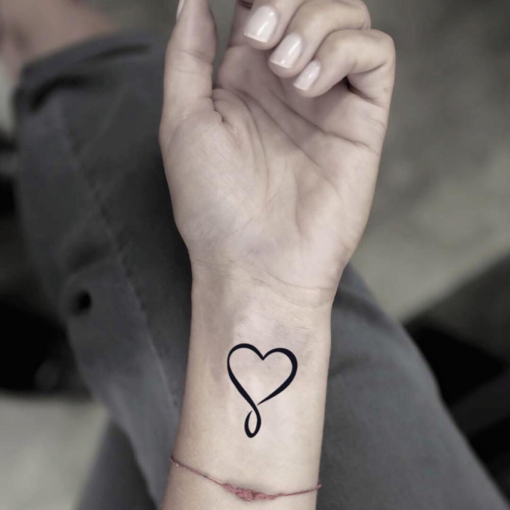 Infinity Heart Eternal Love Temporary Tattoo Sticker Ohmytat