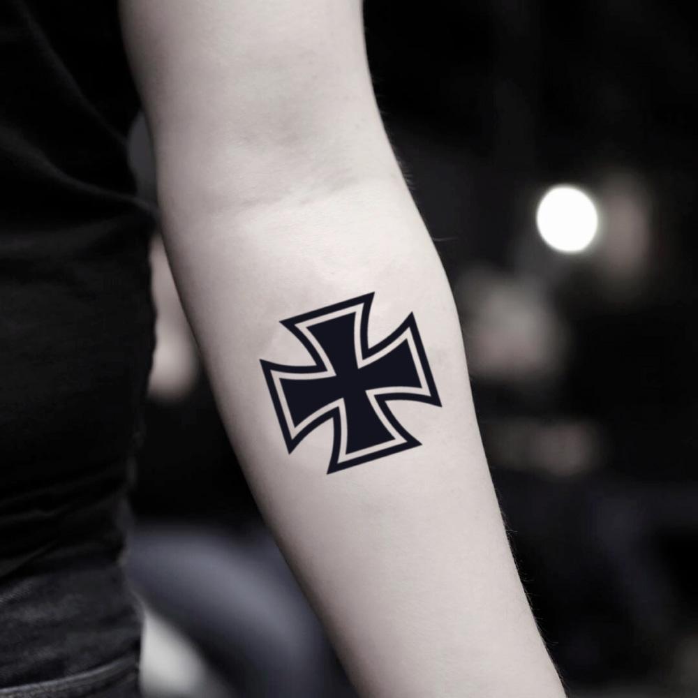 Iron Cross Temporary Tattoo Sticker  OhMyTat