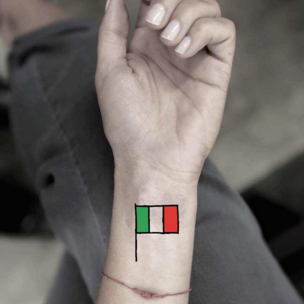 Italian Flag And Map Tattoo Design