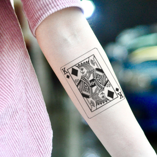King & Queen Card Suit Temporary Tattoos
