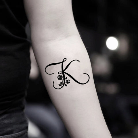 K Name Alphabet Tattoo Waterproof For Men and Women Temporary Body Tat   Temporarytattoowala