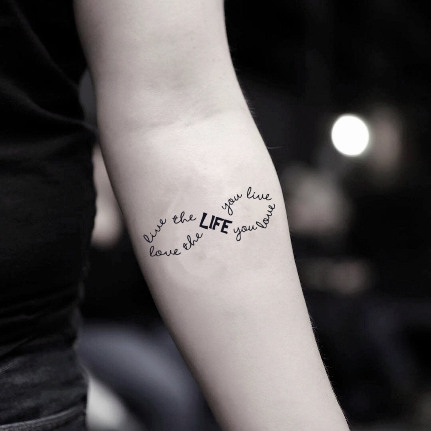 Live The Life You Love Temporary Tattoo Sticker Set Of 2