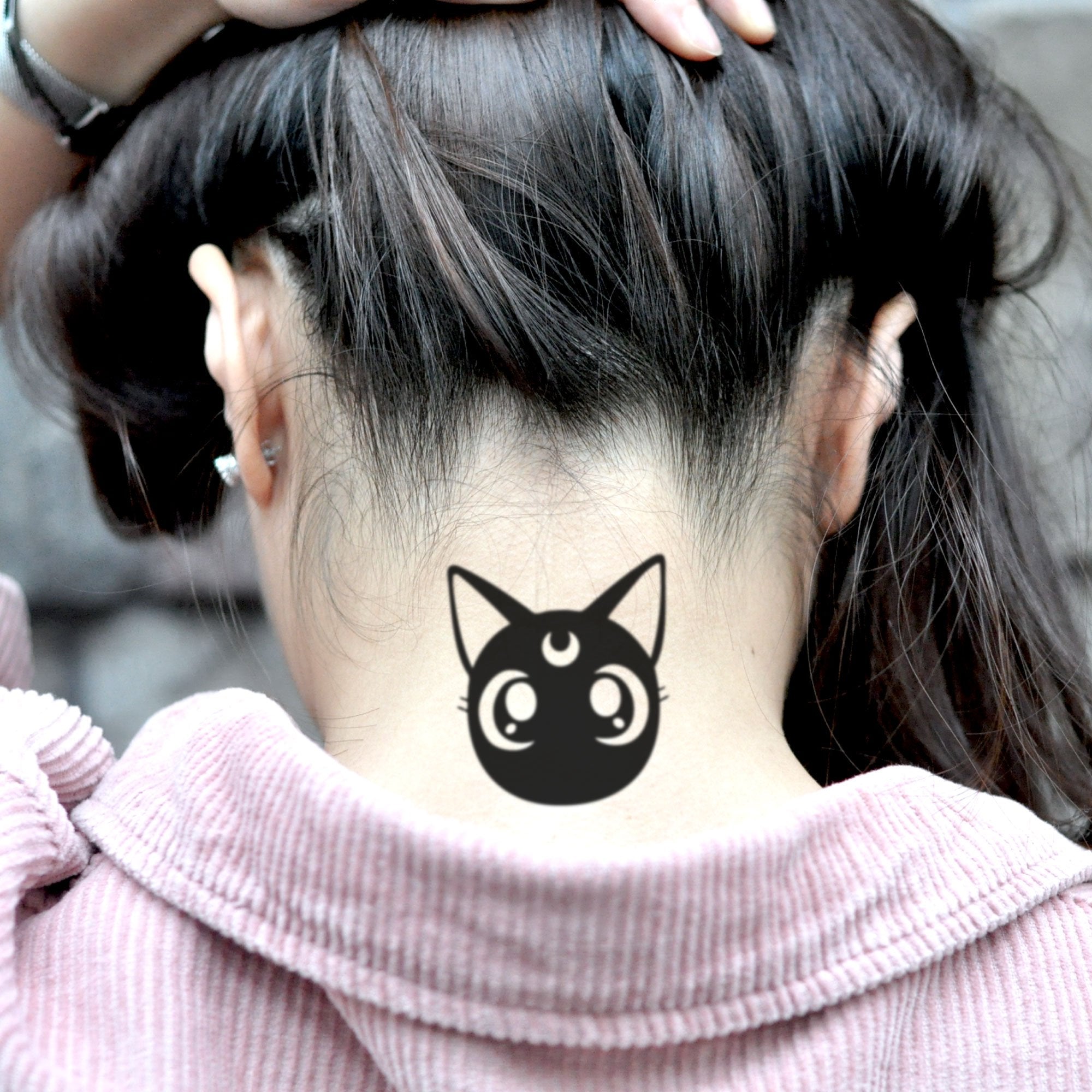 Luna Sailor Moon Black Cat Temporary Tattoo Sticker Ohmytat
