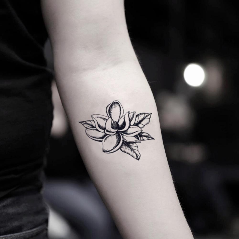 Tattoo Flower Branches Magnolia Watercolour Watercolor  Magnolia Flower Tattoo  Design HD Png Download  kindpng