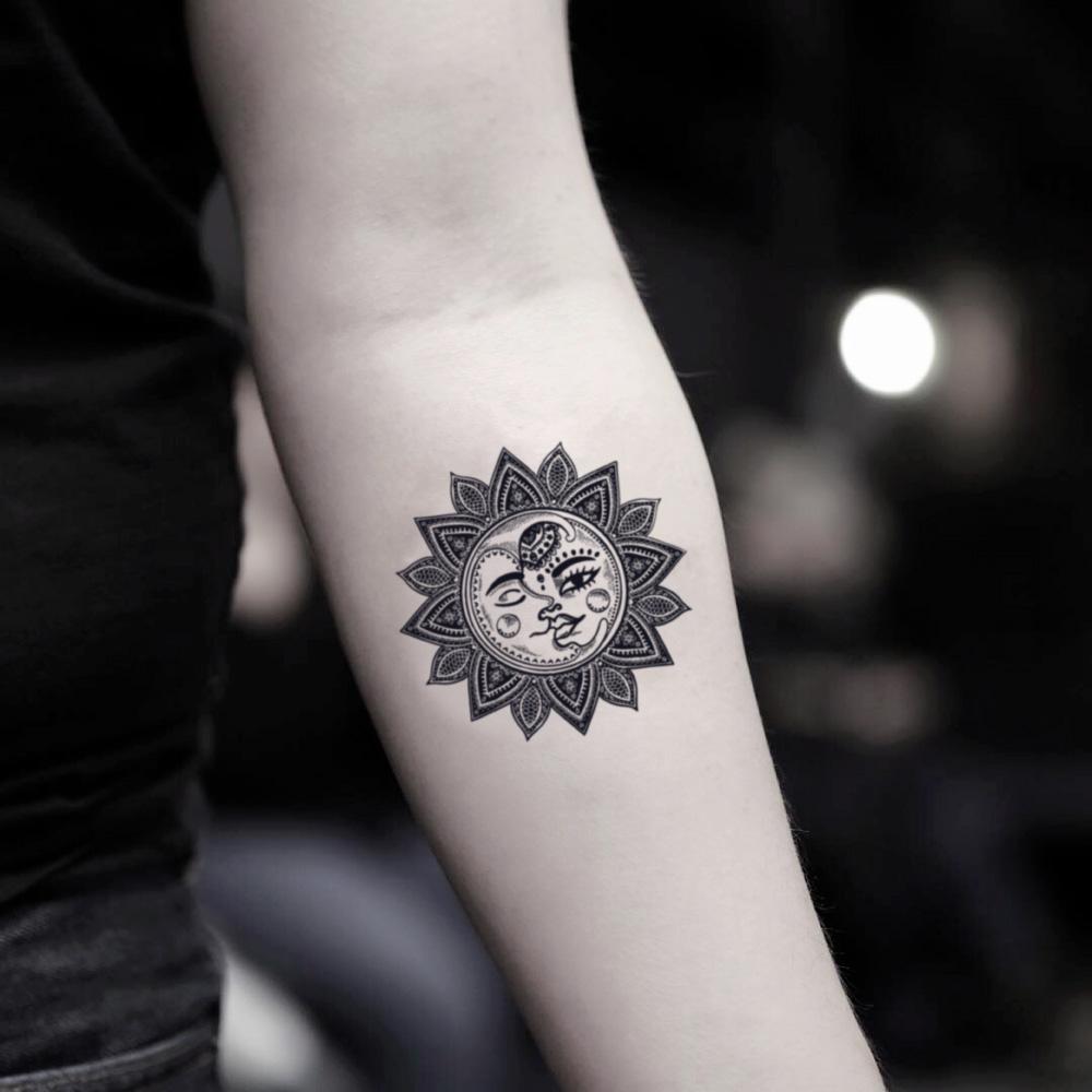 Moon Sun Mandala Temporary Tattoo Sticker Ohmytat