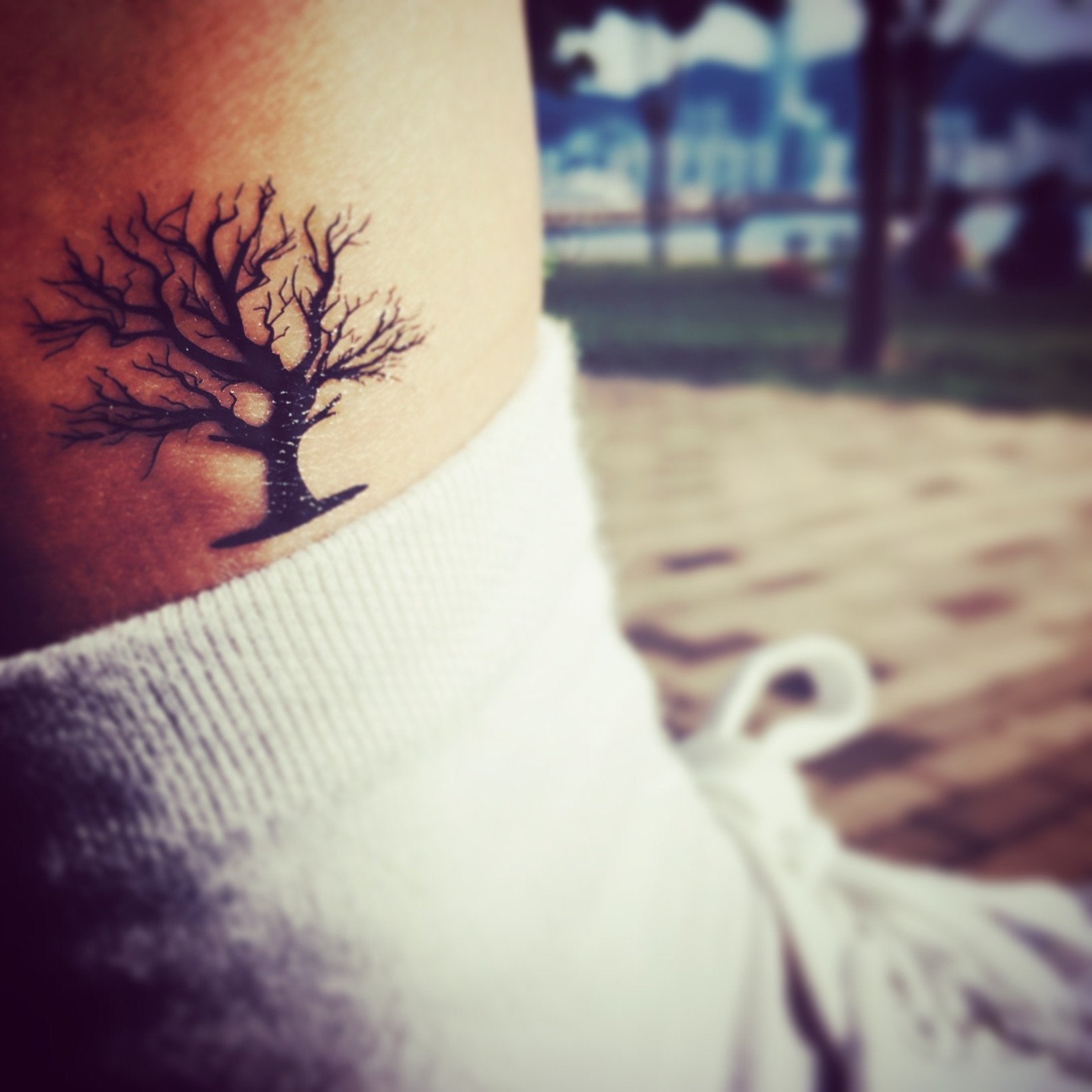 Small Oak Elm Tree Temporary Tattoo Sticker  OhMyTat