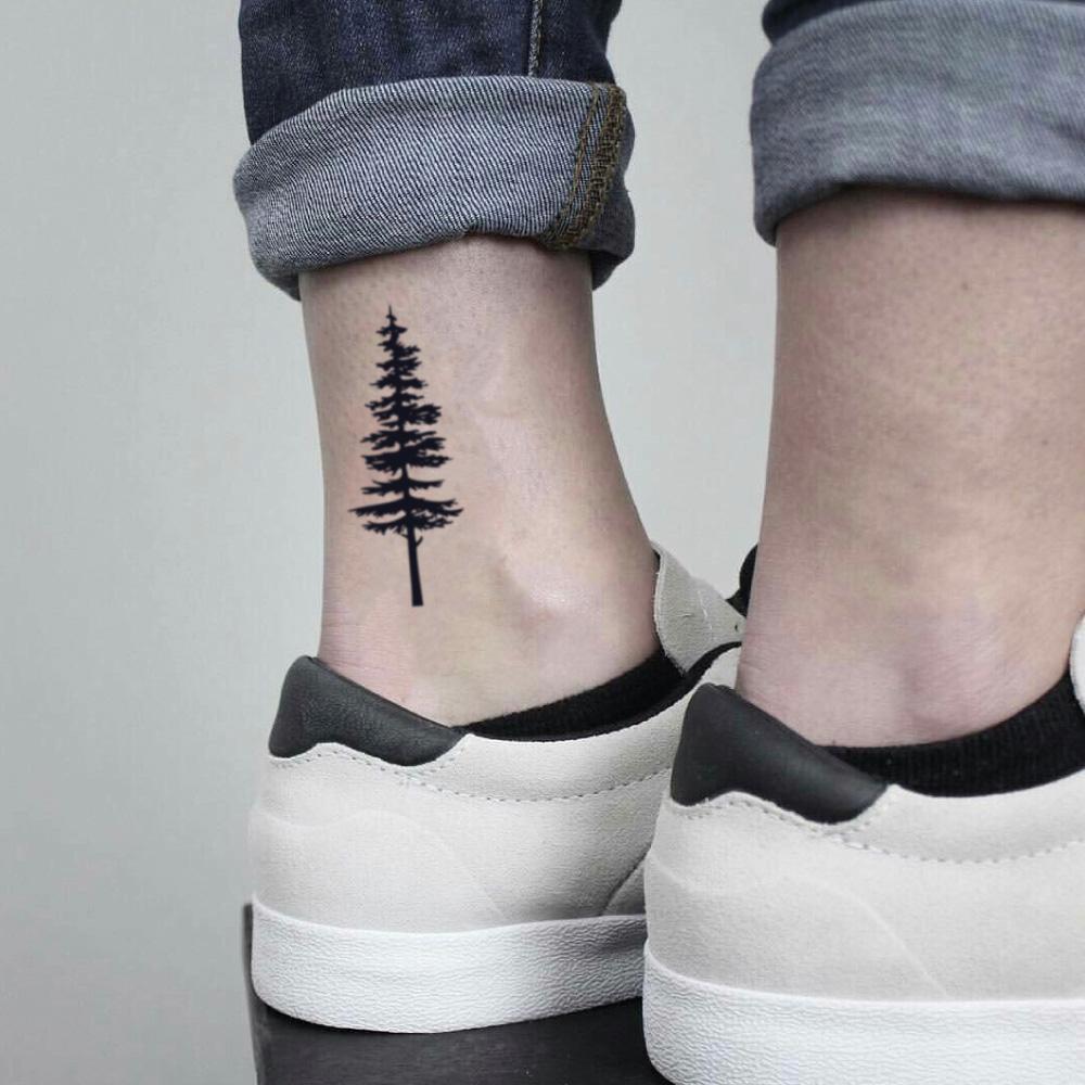 Pine tree tattoo an ankle  Tattoogridnet