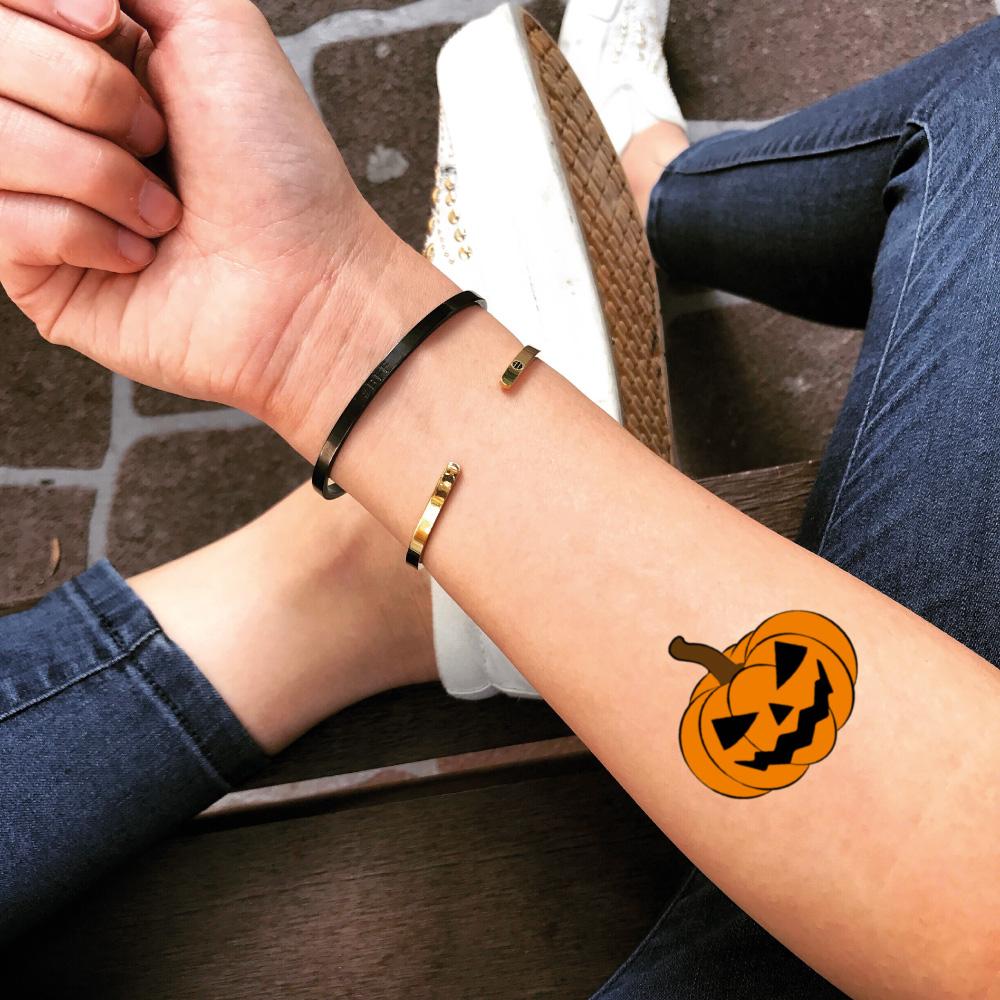 Pumpkin Halloween Temporary Tattoo Sticker  OhMyTat
