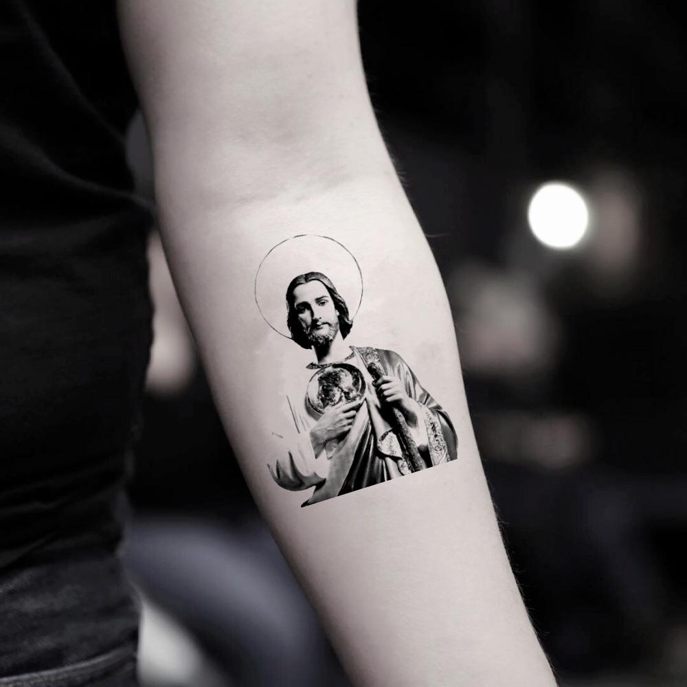 San Judas Temporary Tattoo Sticker - OhMyTat