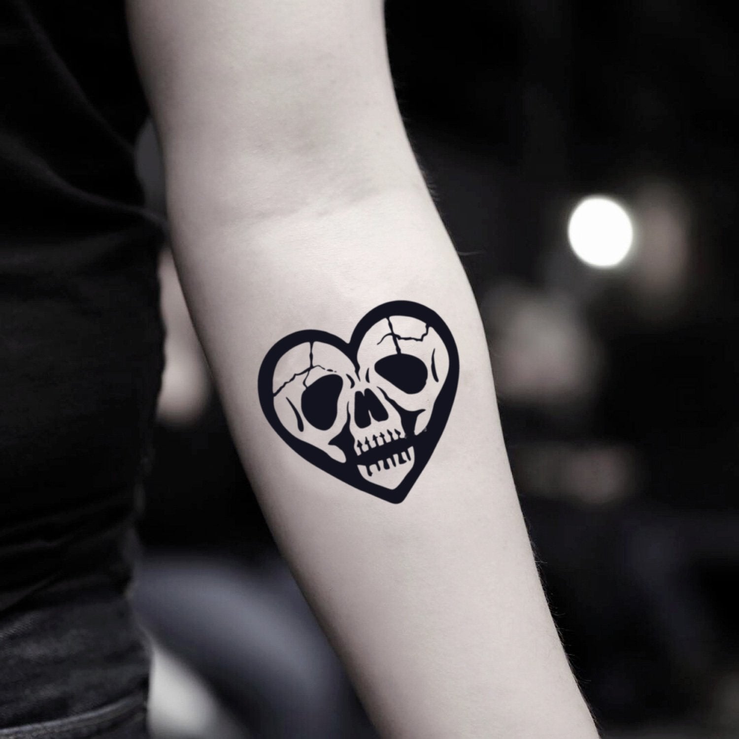 Skull heart Temporary Tattoo Sticker  OhMyTat