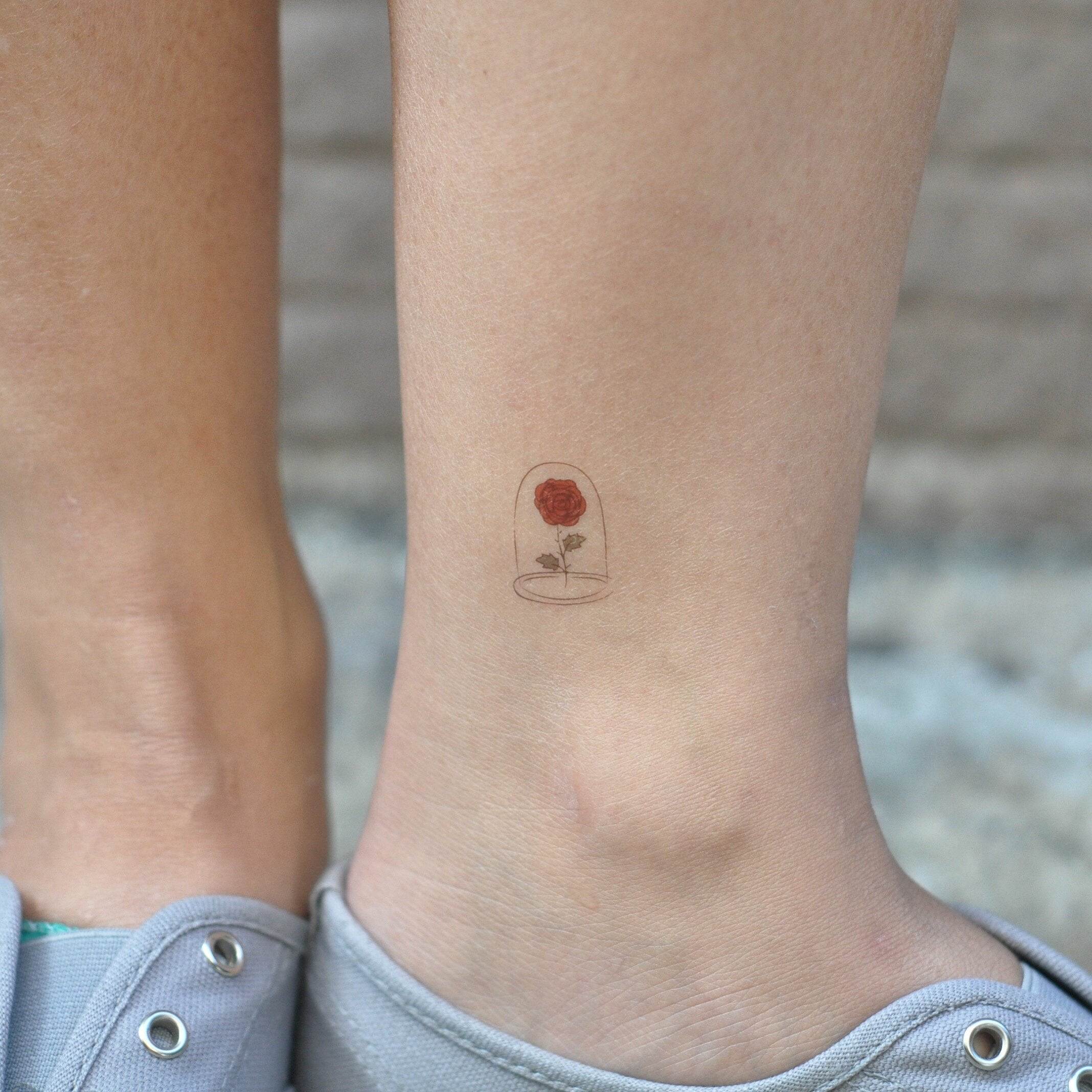 Bottle Rose Temporary Tattoo Sticker Ohmytat