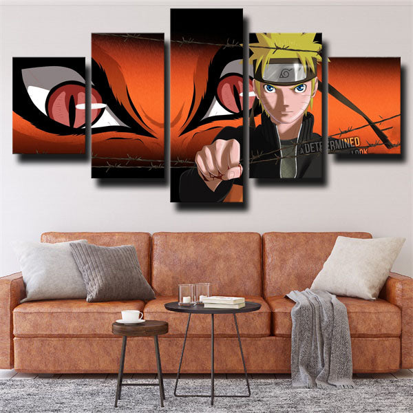 Naruto Kurama Eyes And Naruto Uzumaki Gl Canvas Print Art