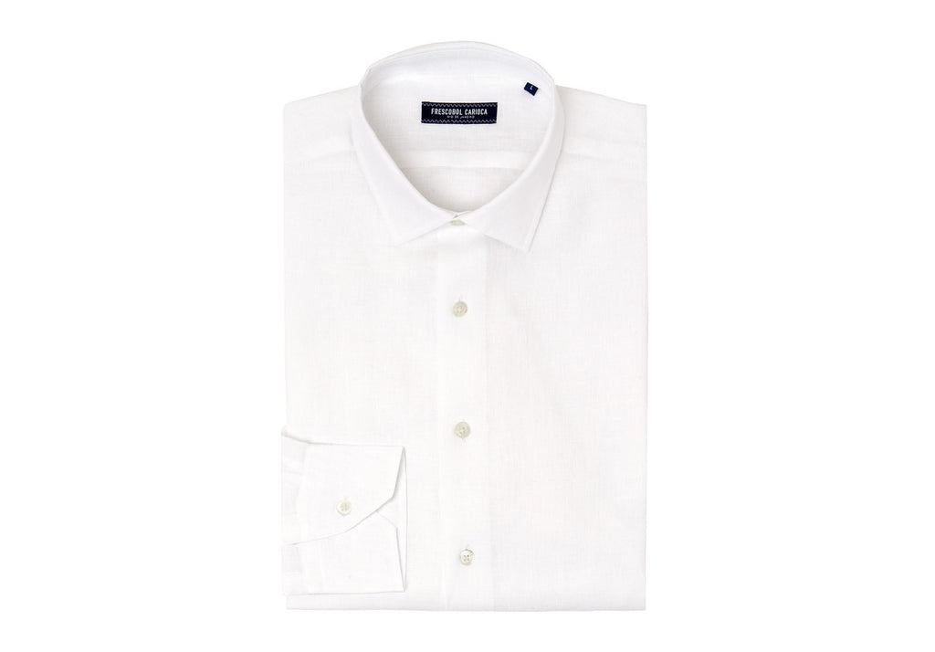 White Linen Shirt | Luxury Tailored Beachwear | Frescobol Carioca