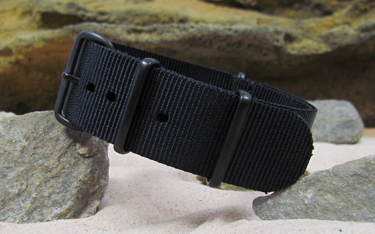 Standard Black-Ops XII Ballistic Nylon Watch Strap w/ PVD Hardware