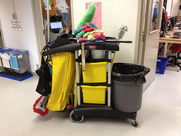 Cart Full of Janitorial Tools
