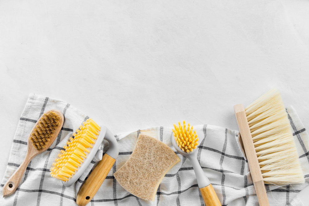 Various types of cleaning brushes for specific tasks