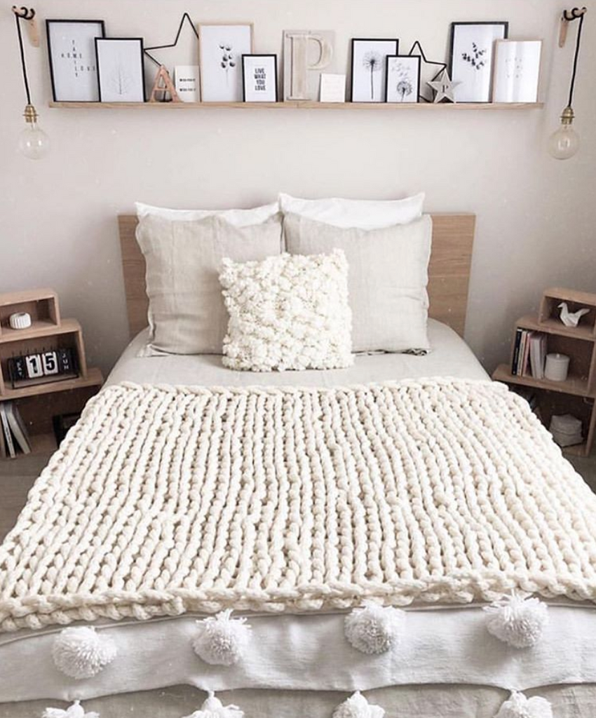 Monochrome Collection Chunky Knit Blanket 50x60 Basic Outline Interiors