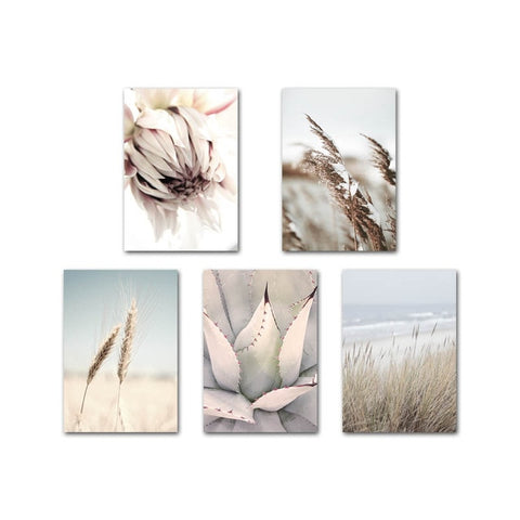 Scandinavian Grass Flower Posters – Basic Outline Interiors