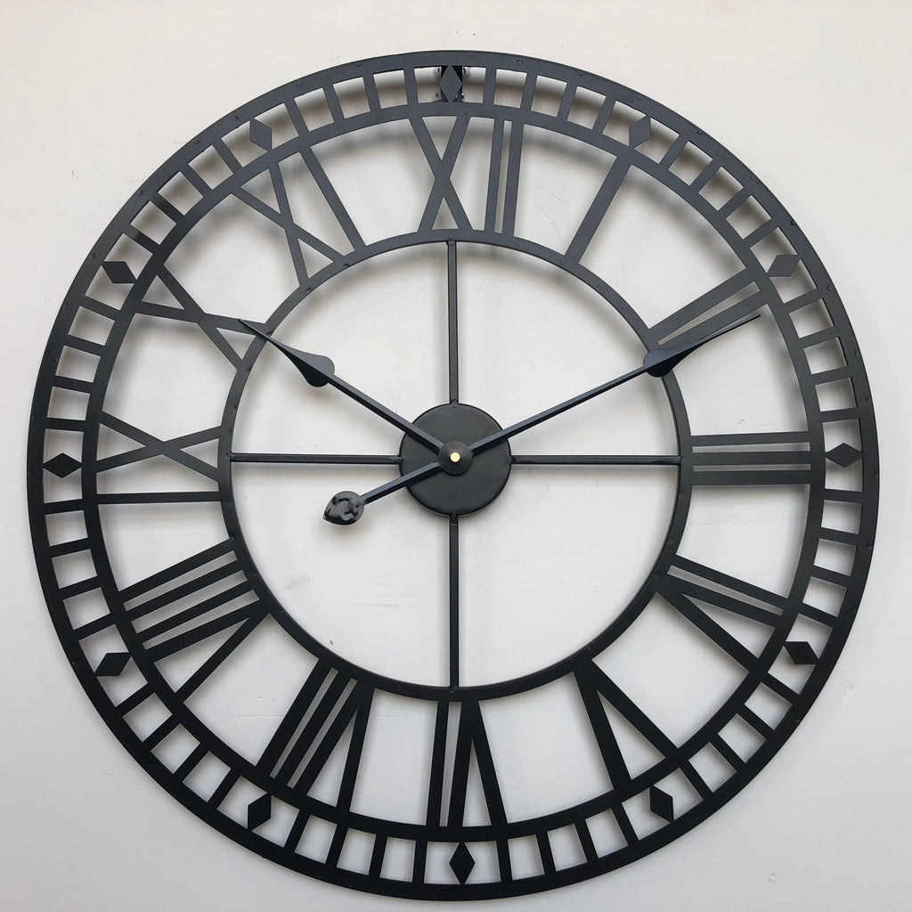 Large Roman Numeral Skeleton Wall Clock – Basic Outline Interiors