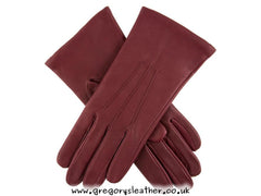 Claret Emma Classic Hairsheep Leather Gloves by Dents