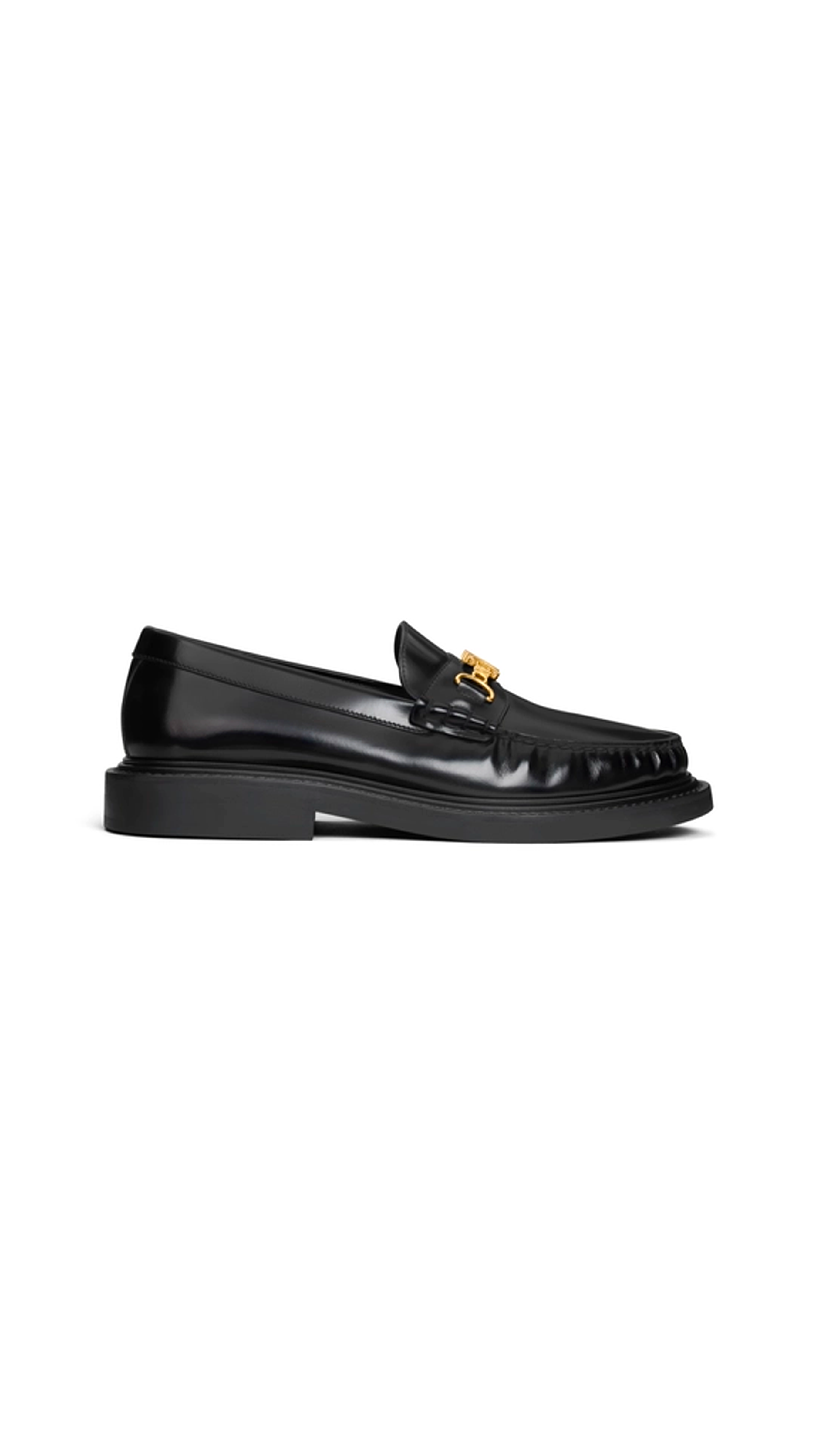 Université Triomphe Chain Loaffer in Polished Bull - Black