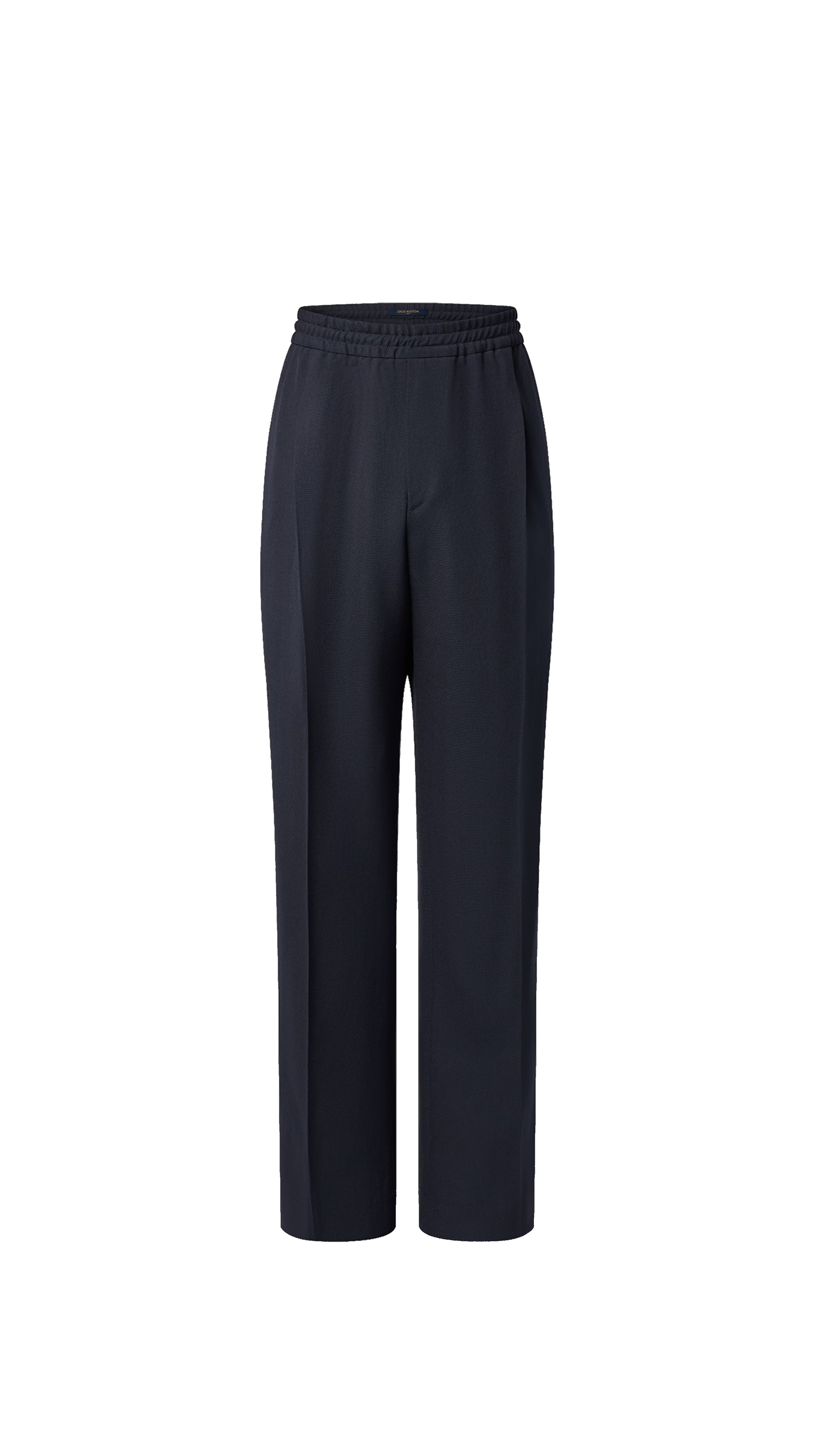 Wool Blend Drawstring Pants - Blue