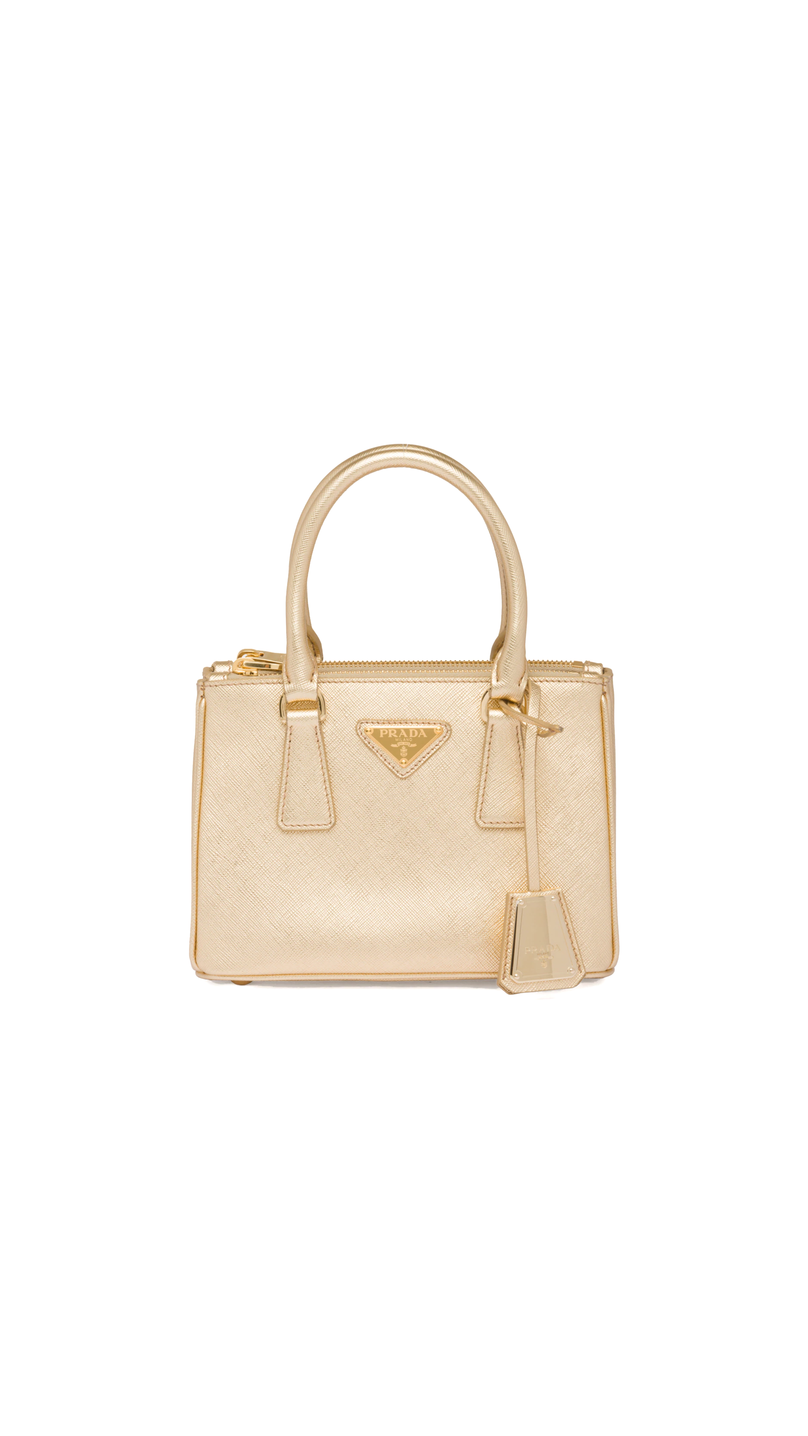 Prada Galleria Saffiano Leather Mini-bag - Platinum – Amuze