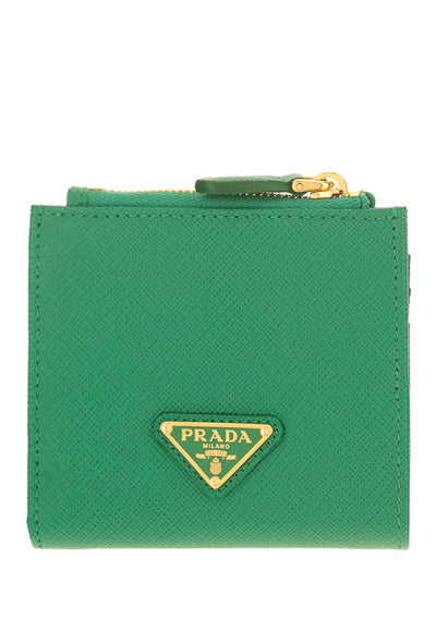 Small Saffiano and Leather Wallet - Green – Amuze