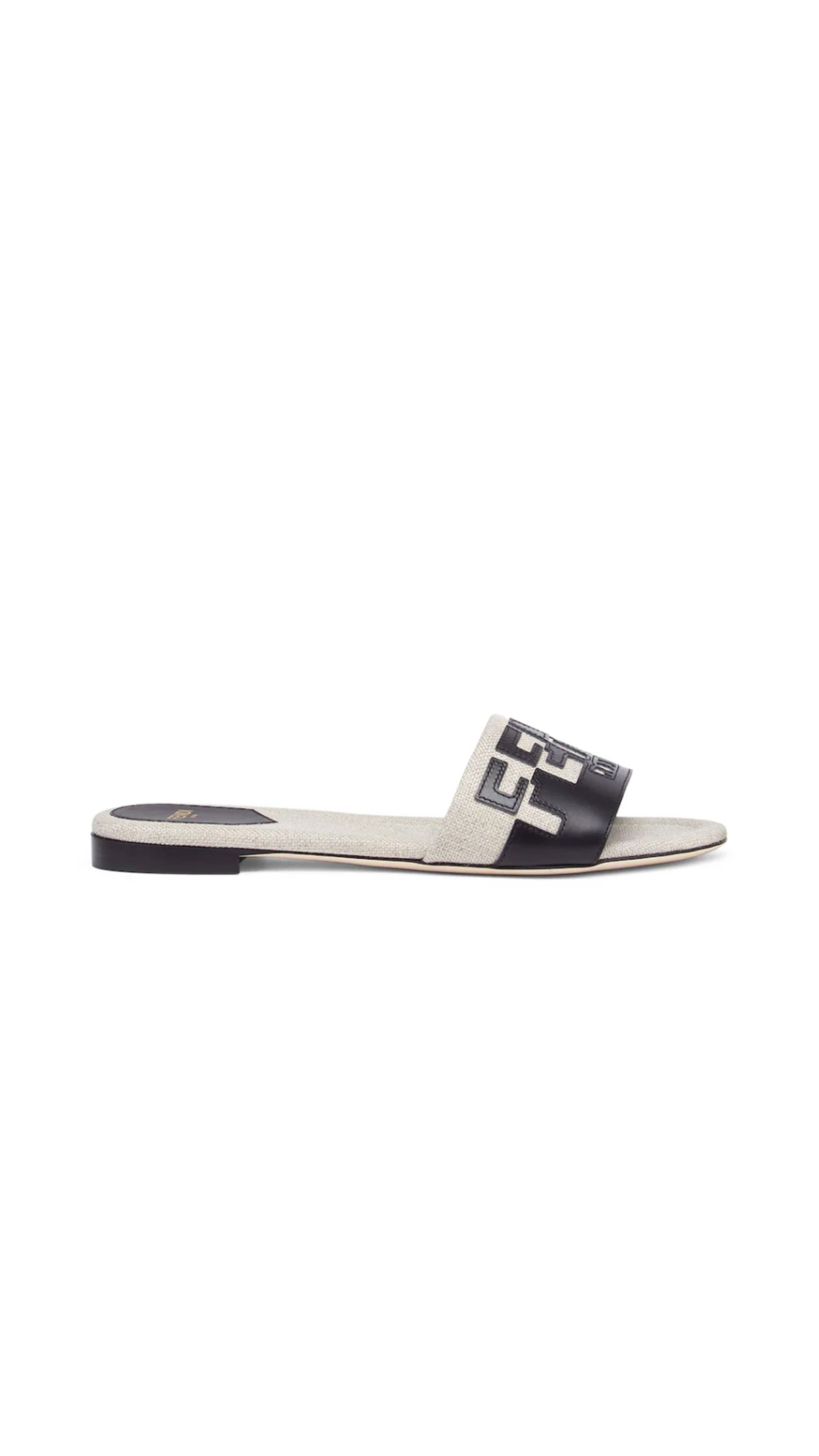 Signature Canvas and Leather Sandals - Black – Amuze