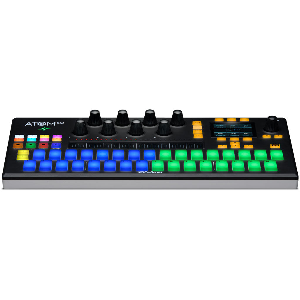 PreSonus ATOM SQ Hybrid Midi Keyboard/Pad Performance and Production  Controller PreSonus Control Surface Get to steppin'Modern musicians,  performers, and producers need to move quickly from programming drums and  samples to playing synth