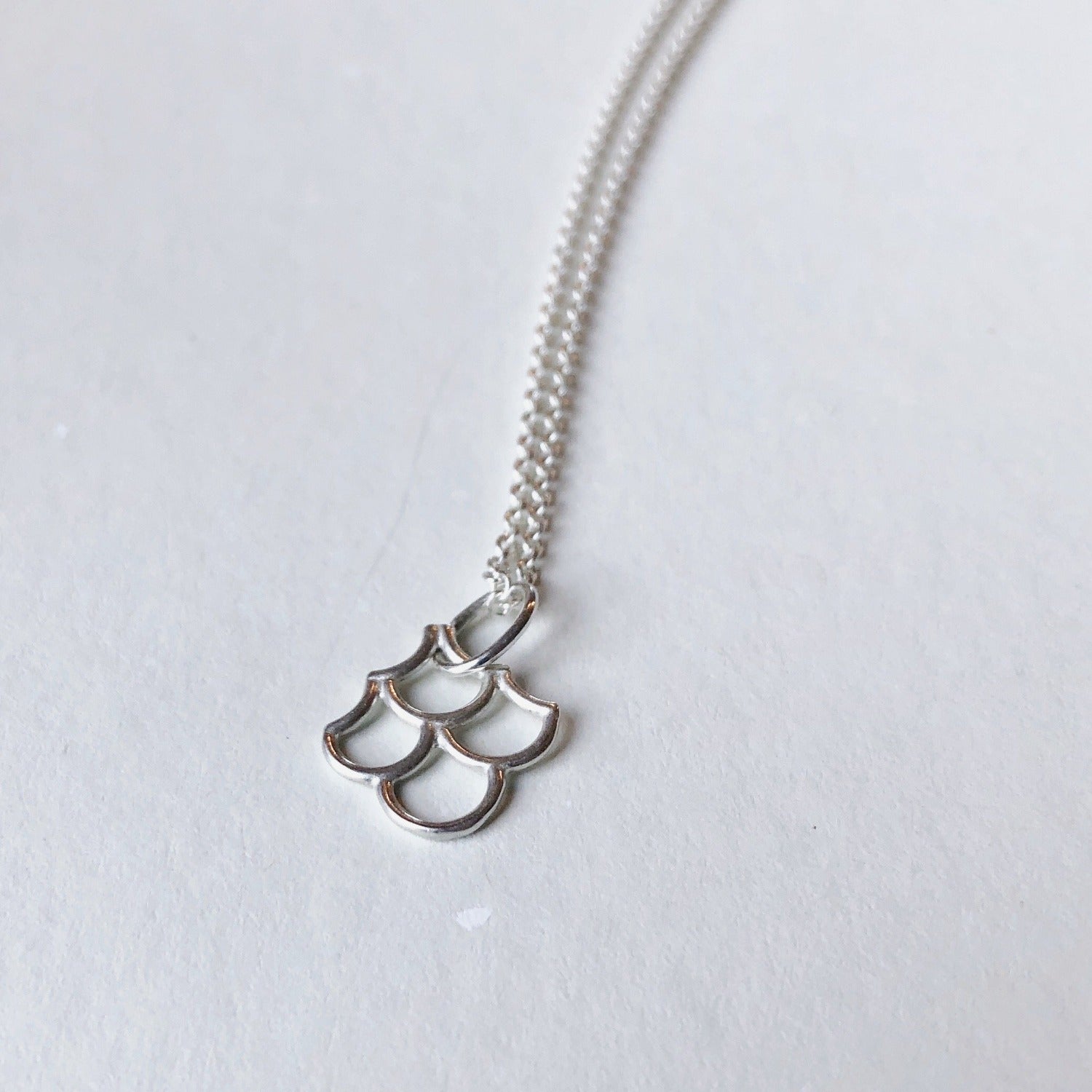 Wave Charm Necklace in silver