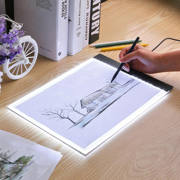 Digital Graphic Tablet A4 LED Thin Art Stencil Drawing Board Three Lev