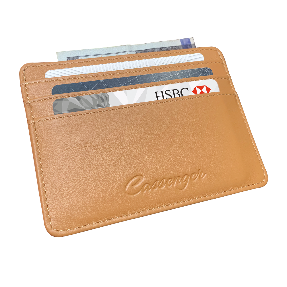 Cassenger Minimalist Leather Slim Wallet with RFID Blocking